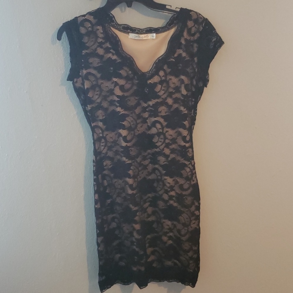 Black and nude lace dress